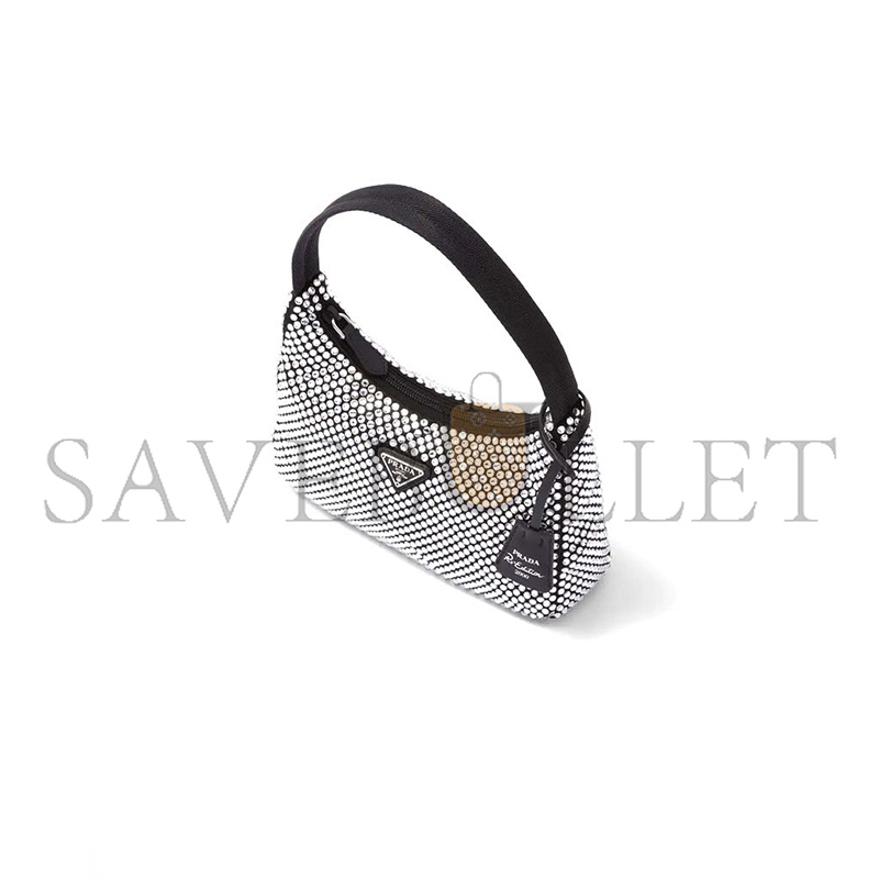 PRADA RE-EDITION SATIN MINI BAG WITH CRYSTALS 1NE515 (22*17*6cm)